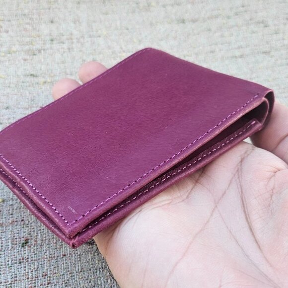 Bullhide Wallet Genuine Leather Purse Card Holder Bilfold Billfold Burgundy Red - Picture 10 of 10